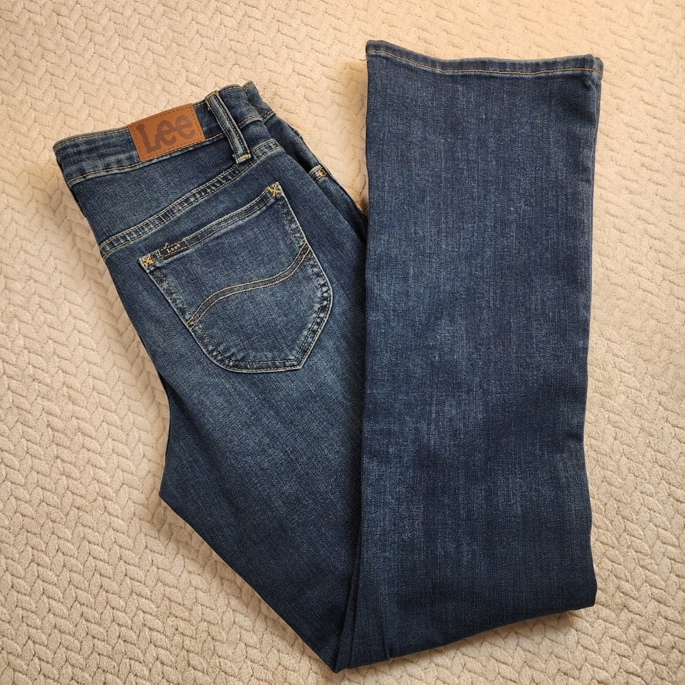 Lee Regular Fit Boot Cut Mid Rise Jeans Womens‎ Blue Denim
